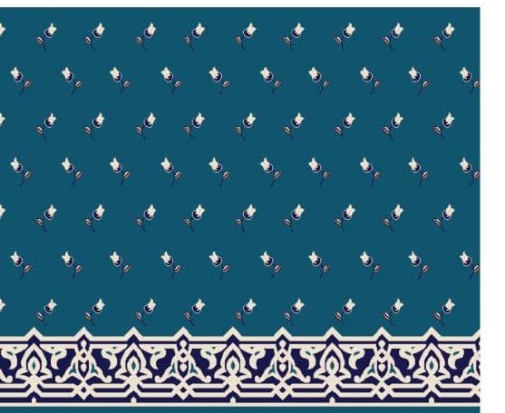 S123 Prayer Line Mosque Carpet — Navy Blue