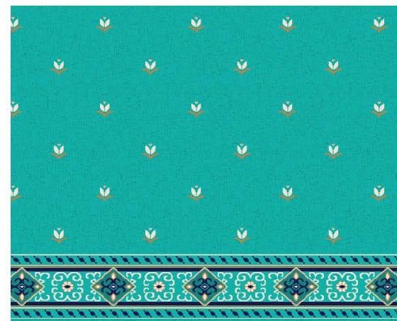 S124 Prayer Line Mosque Carpet — Light Turquoise