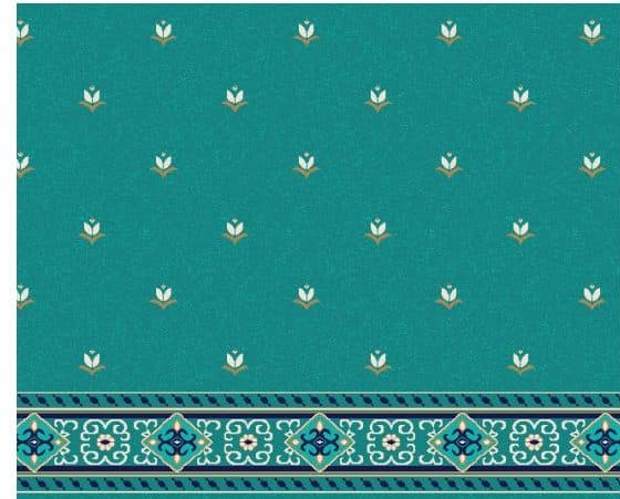 S124 Prayer Line Mosque Carpet — Deep Turquoise