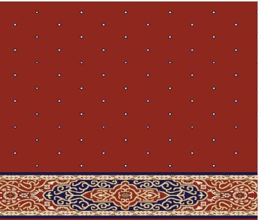 S125 Prayer Line Mosque Carpet — Brick Red