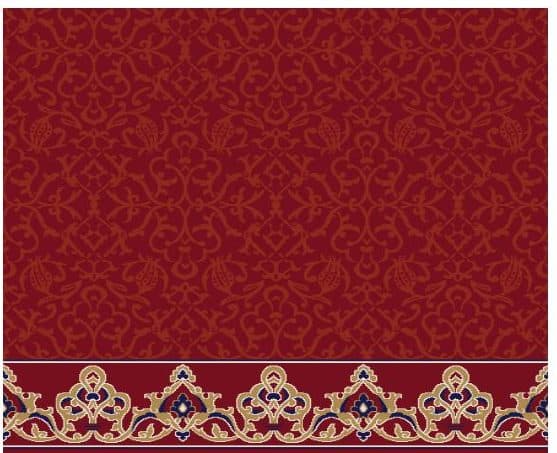 S126 Prayer Line Mosque Carpet — Burgundy