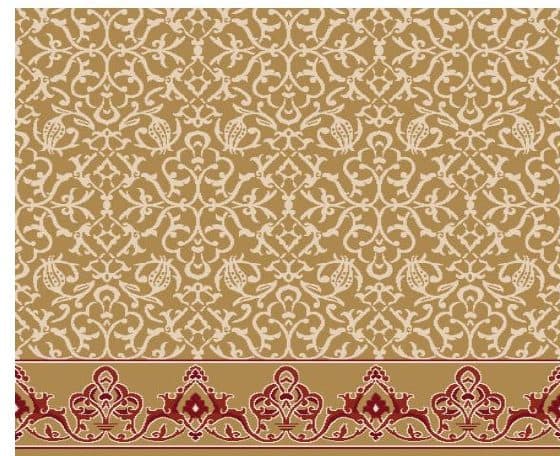 S126 Prayer Line Mosque Carpet — Mustard