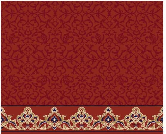 S126 Prayer Line Mosque Carpet — Brick Red