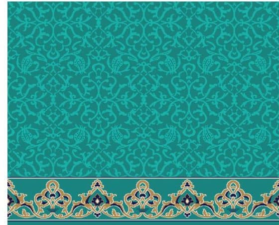 S126 Prayer Line Mosque Carpet — Deep Turquoise