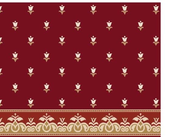 S129 Prayer Line Mosque Carpet — Burgundy