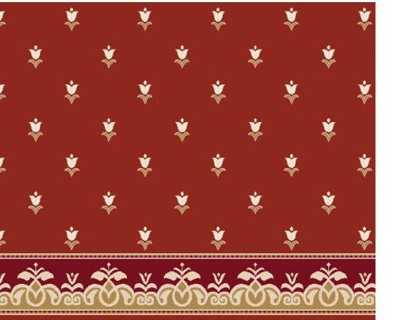 S129 Prayer Line Mosque Carpet — Brick Red