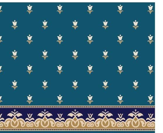 S129 Prayer Line Mosque Carpet — Navy Blue