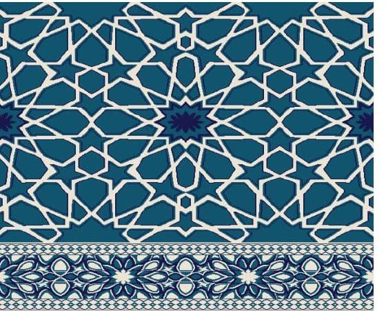 S131 Prayer Line Mosque Carpet — Deep Turquoise