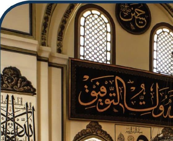 S133 Prayer Line Mosque Carpet — Mustard