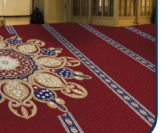 S133 Prayer Line Mosque Carpet — Brick Red