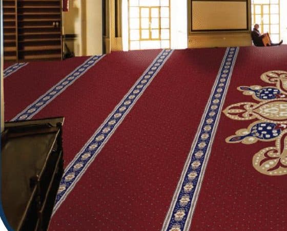 S133 Prayer Line Mosque Carpet — Deep Turquoise