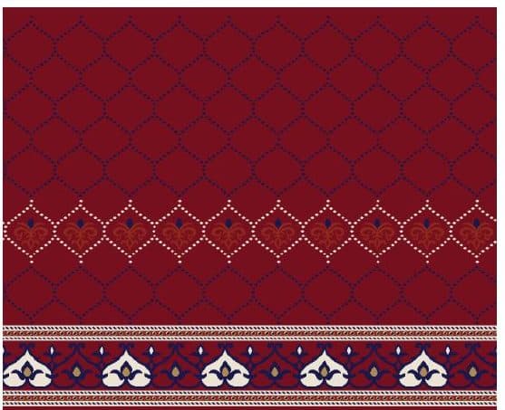 S134 Prayer Line Mosque Carpet — Burgundy