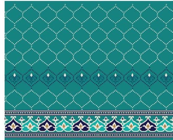 S134 Prayer Line Mosque Carpet — Deep Turquoise