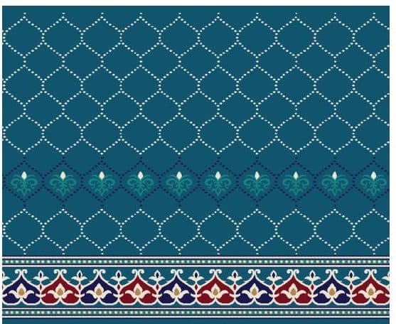 S134 Prayer Line Mosque Carpet — Navy Blue