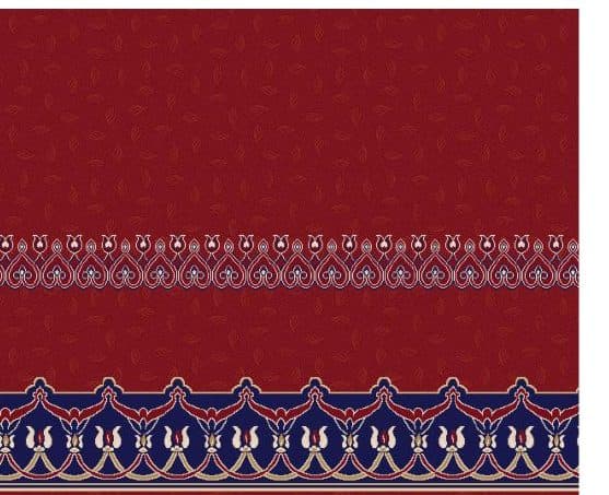 S135 Prayer Line Mosque Carpet — Burgundy