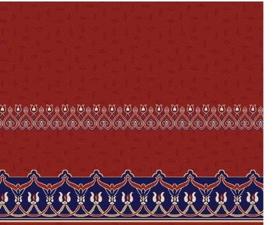S135 Prayer Line Mosque Carpet — Brick Red