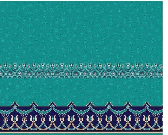 S135 Prayer Line Mosque Carpet — Deep Turquoise
