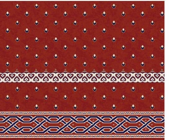 S137 Prayer Line Mosque Carpet — Brick Red