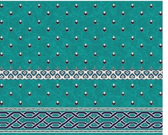 S137 Prayer Line Mosque Carpet — Deep Turquoise
