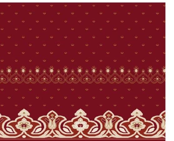 S141 Prayer Line Mosque Carpet — Burgundy