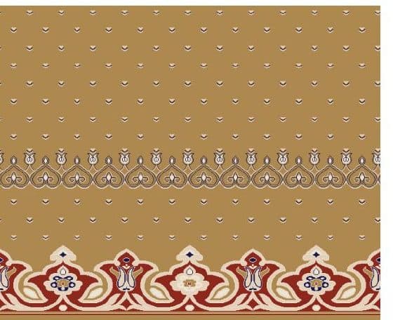 S141 Prayer Line Mosque Carpet — Mustard