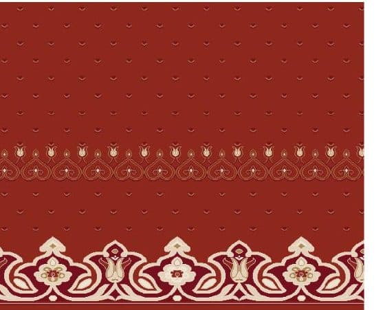 S141 Prayer Line Mosque Carpet — Brick Red