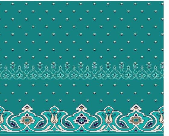 S141 Prayer Line Mosque Carpet — Deep Turquoise