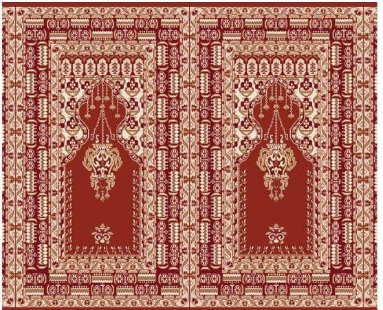 S144 Prayer Line Mosque Carpet — Brick Red