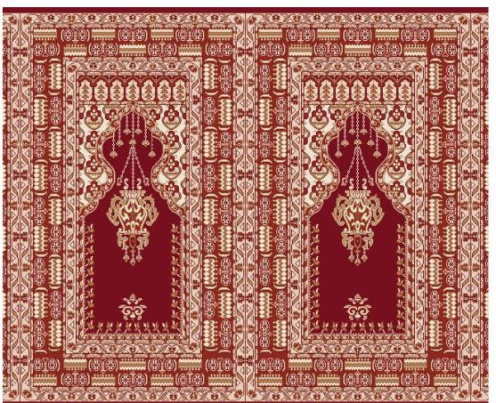 Mihraplı desenli cami halısı örneği